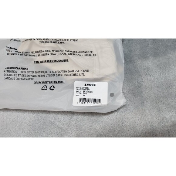 Skims 36B Sand Beige Fits Everybody Unlined Demi Bra BA-DEM-9220 NWT - Picture 7 of 7